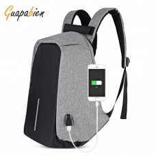Guapabien Multifunction Travel USB Port Backpack  (Grey)