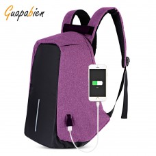 Guapabien Multifunction Travel USB Port Backpack  (PURPLE)