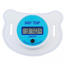 Digital Mouth Pacifier Thermometer with Protective Storage Cover for Babies (blue)